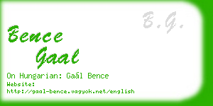 bence gaal business card