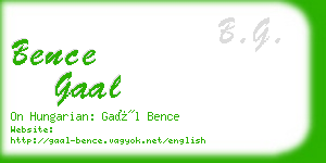 bence gaal business card